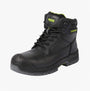 Apache CRANBROOK Unisex Boots Black side view showing leather upper, lace-up design, and round toe shape.