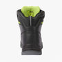 Apache CRANBROOK Unisex Boots Black rear view showcasing the leather upper and textile lining with green accents.