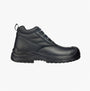 Apache HAMILTON Unisex Boots Black side view, safety boots with leather upper and rubber sole.