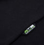 Apache LANGLEY Mens Polo Shirt Black Grey detail view showing tag and fabric texture