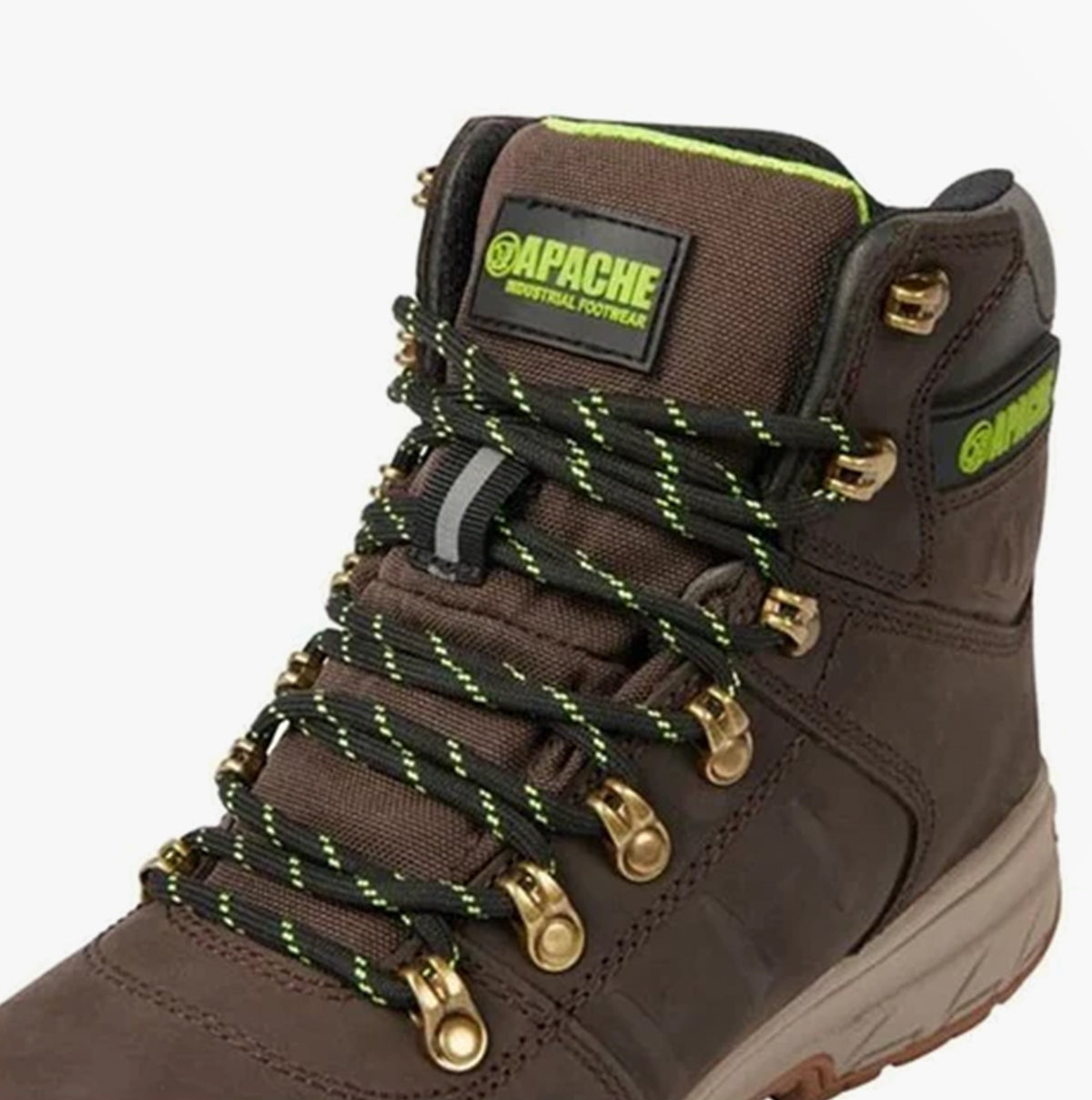Apache MOOSE Unisex Boots Brown side view showing lace-up closure and nubuck upper detail.