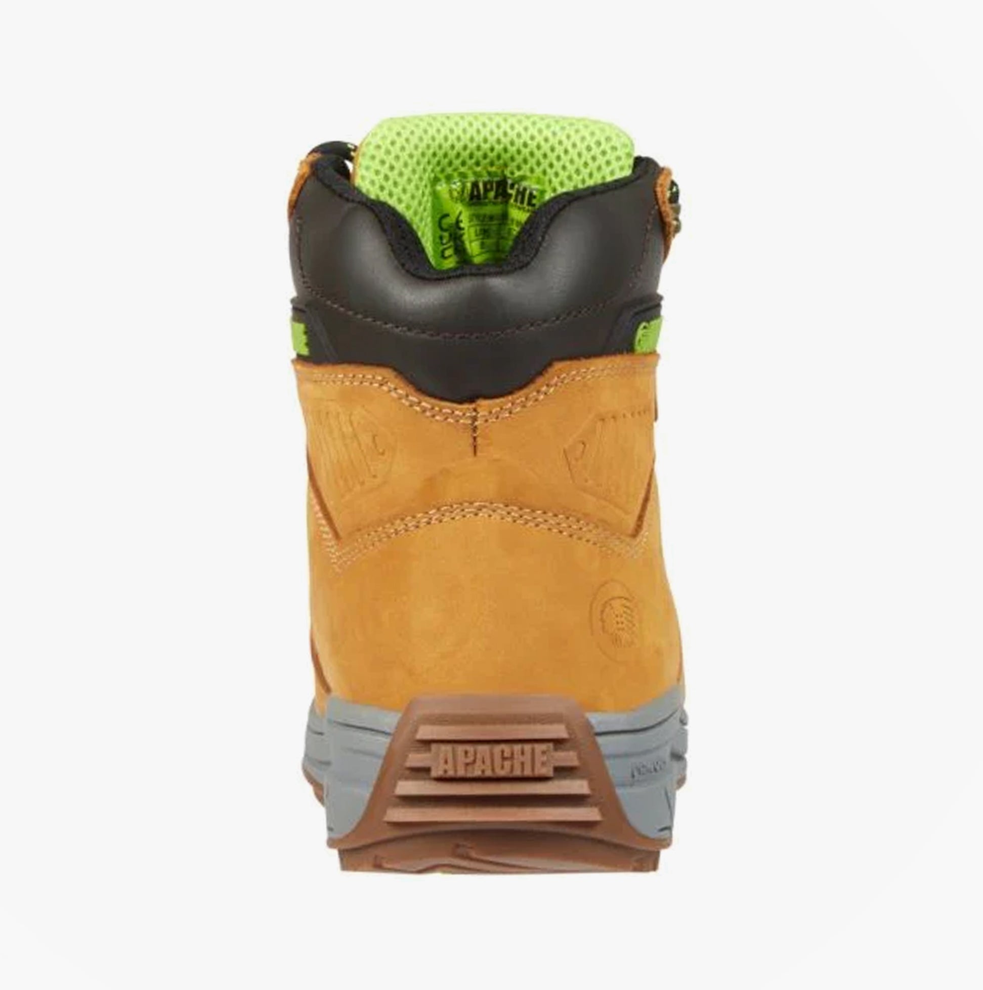 Apache MOOSE Unisex Boots Wheat back view showcasing the nubuck upper, lace-up closure, and rubber sole.