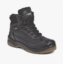 Apache RANGER Unisex Boots Black side view showcasing lace-up design and rubber sole for safety and comfort.