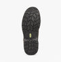 Apache SS812SM Unisex Boots Black sole view showcasing rubber tread design for traction and stability.
