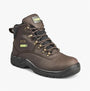 Apache SS813SM Unisex Boots Brown side view, leather safety boots with round toe shape and lace-up closure.