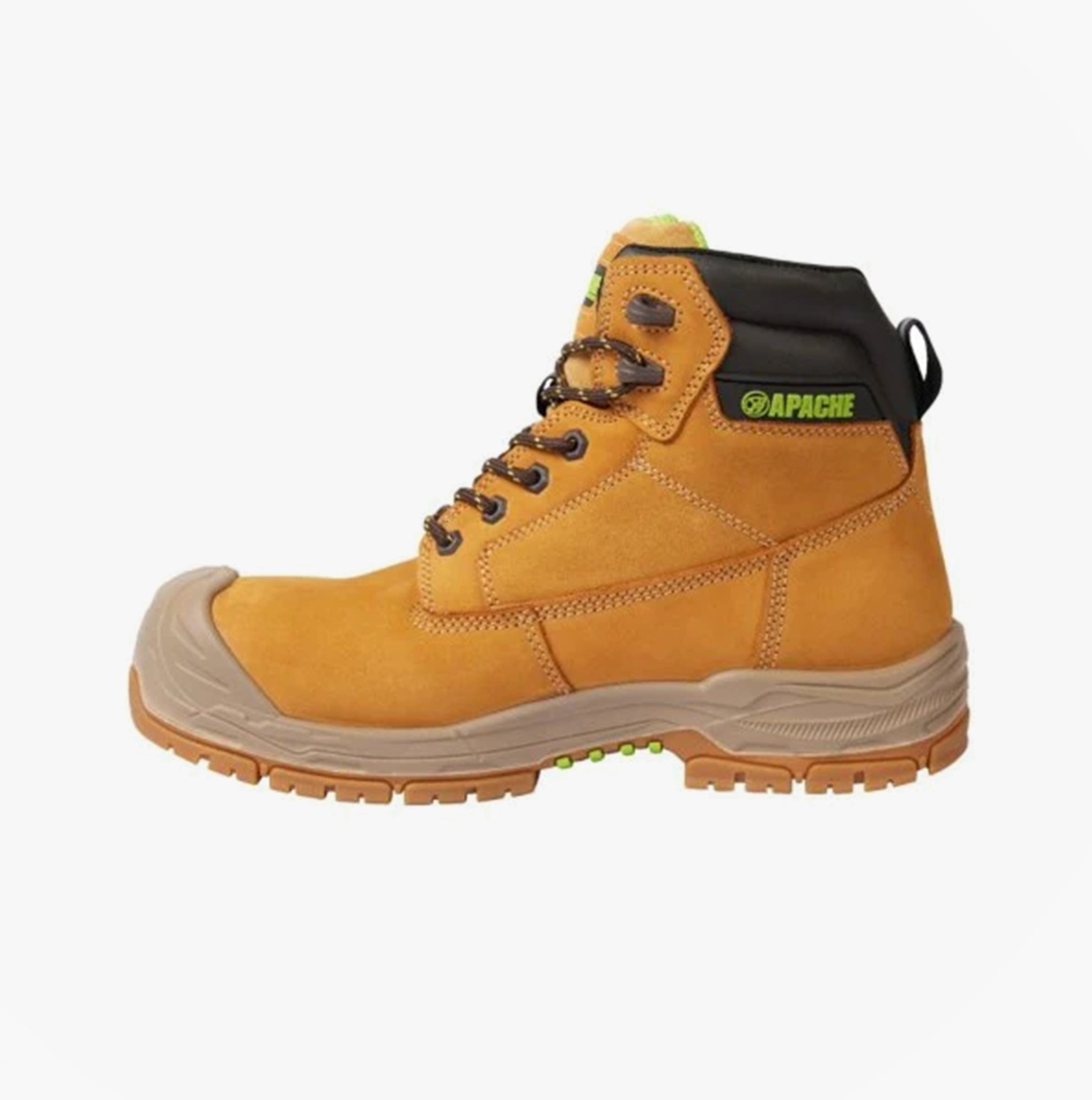 Apache THOMPSON Unisex Boots Wheat side view, featuring leather upper, lace-up closure, and rubber sole.
