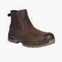 Apache WABANA Unisex Dealer Boots Brown side view showcasing leather upper, rubber sole, and round toe shape.