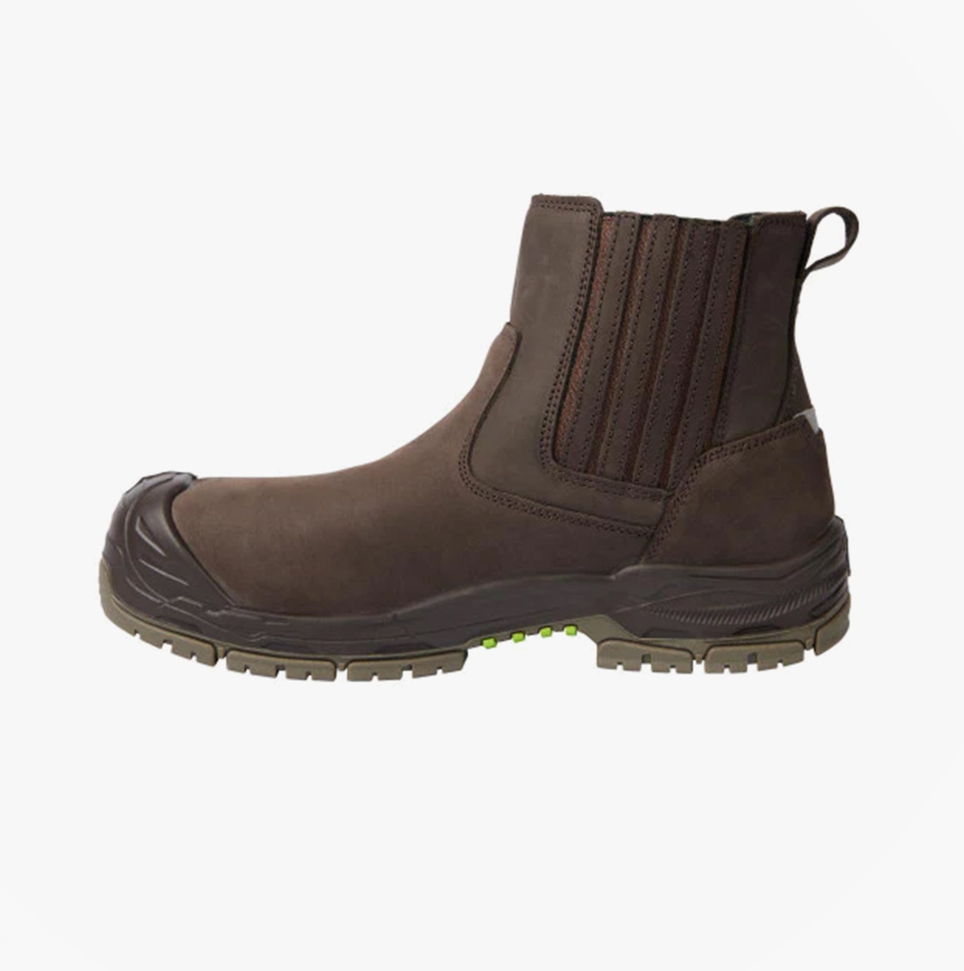 Apache WABANA Unisex Dealer Boots Brown side view showcasing leather upper and rubber sole.