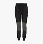 Apache WATSON Mens Workwear Joggers Black Grey front view with elasticated waist and cargo pocket