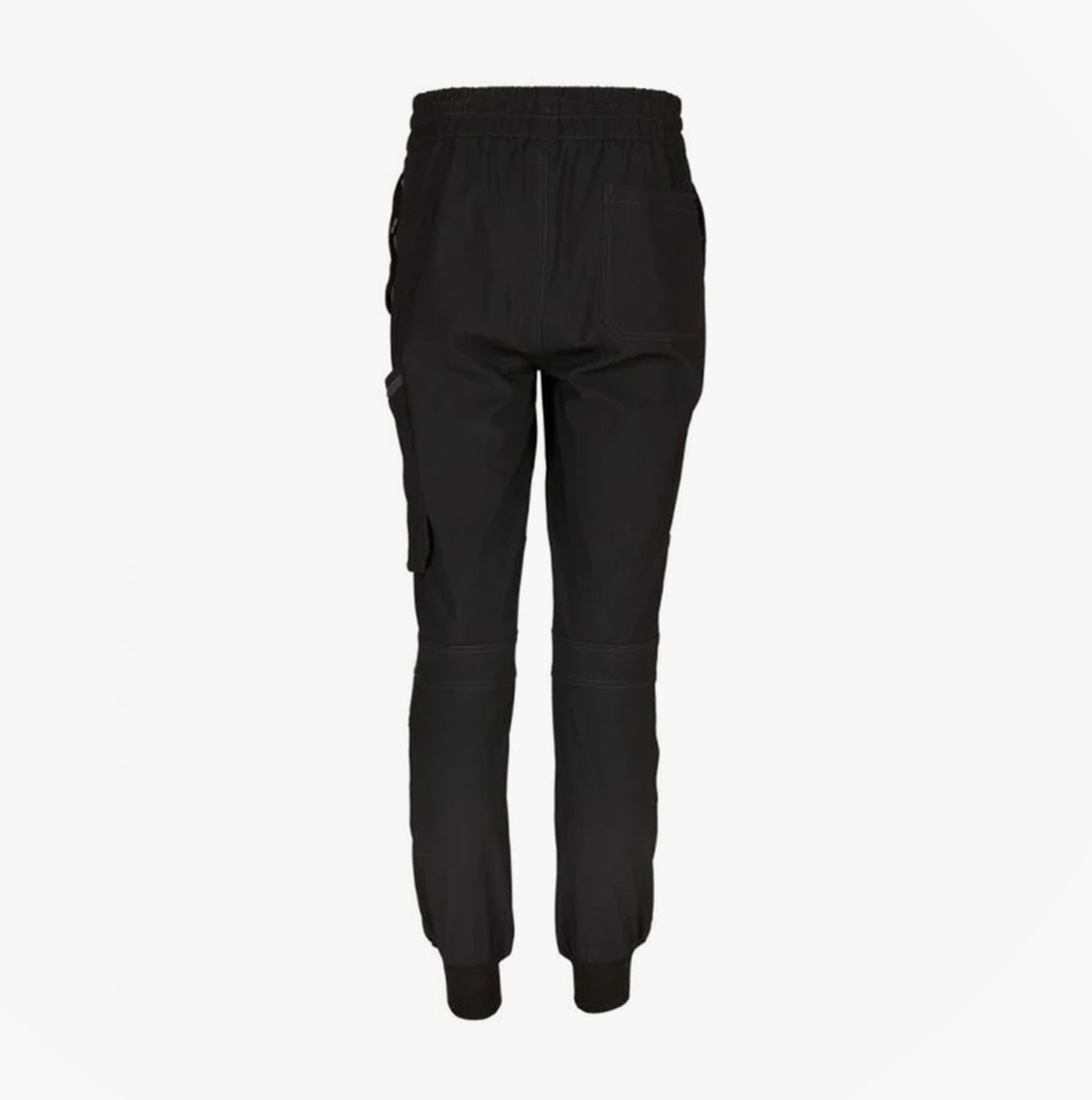 Apache WATSON Mens Workwear Joggers Black Grey back view showcasing cargo pocket and elasticated waist.