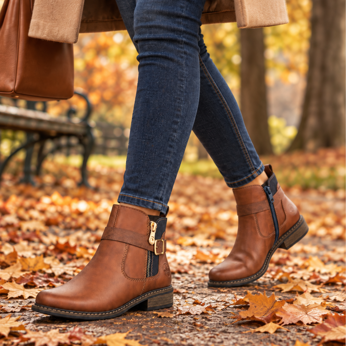 Rieker Z4959-22 Womens Leather Boots Chestnut