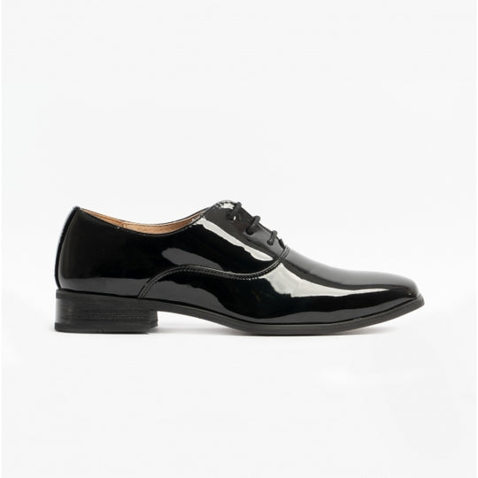 Goor ROONEY JNR Boys Oxford Dress Shoes Black Patent