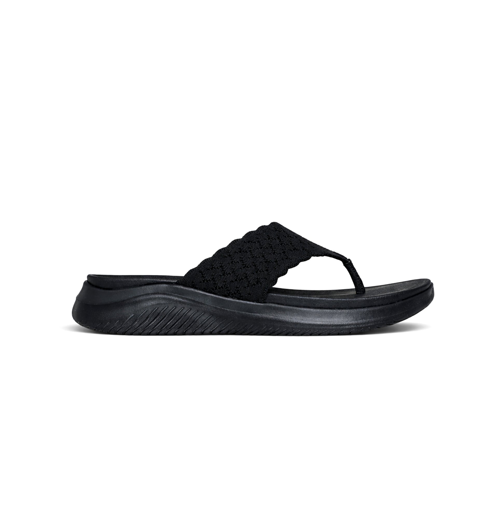 Skechers ULTRA FLEX 3.0 SANDAL-RHYTHM Womens Toe-Post Sandals Black