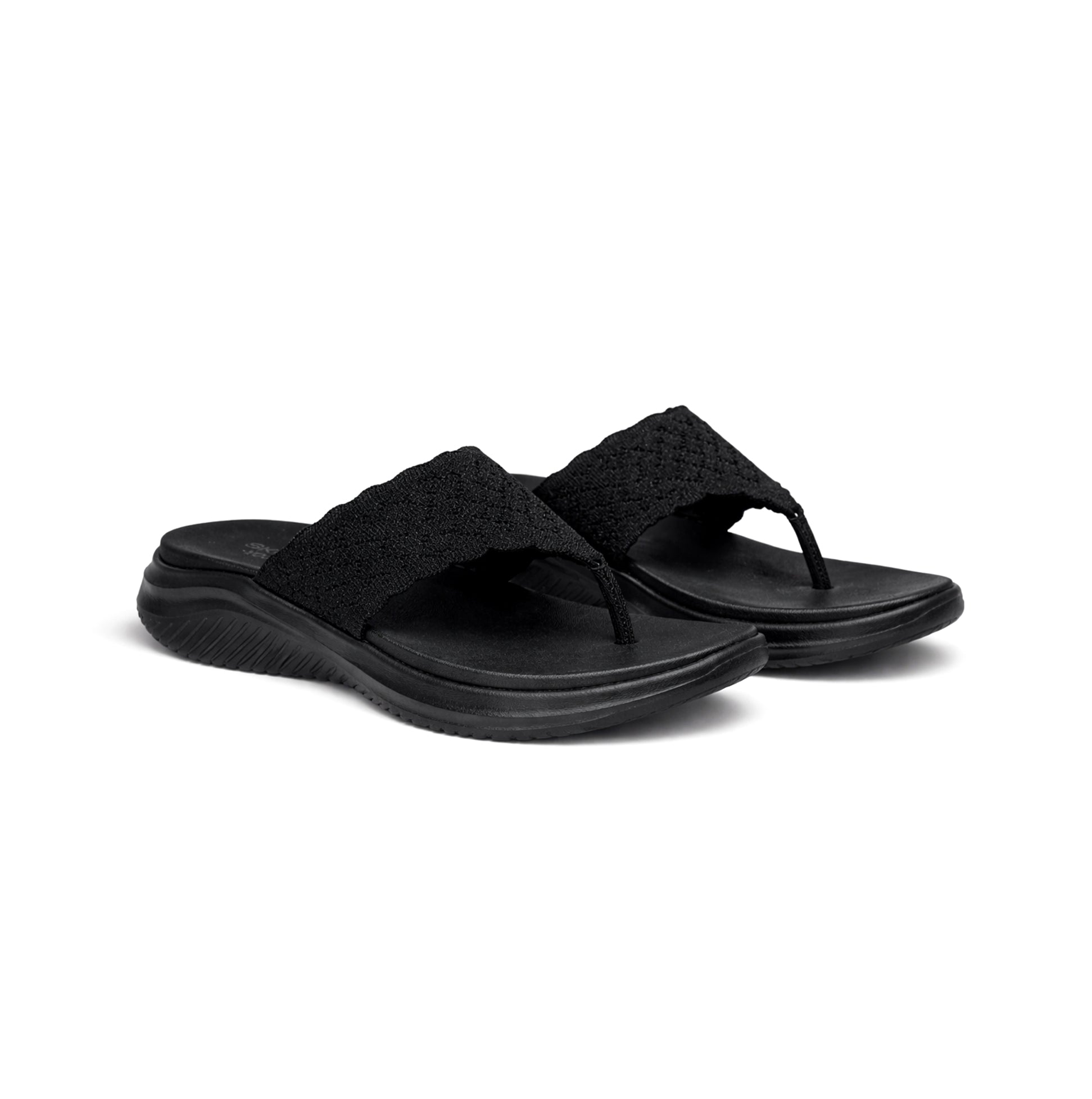 Skechers ULTRA FLEX 3.0 SANDAL-RHYTHM Womens Toe-Post Sandals Black