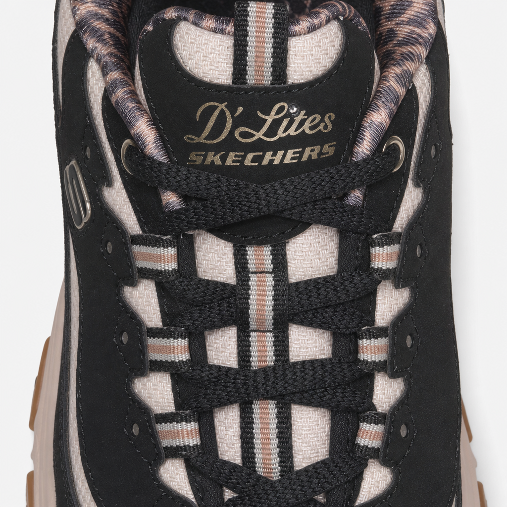 Skechers D'LITES - WILD CHARM Womens Casual Trainers Black