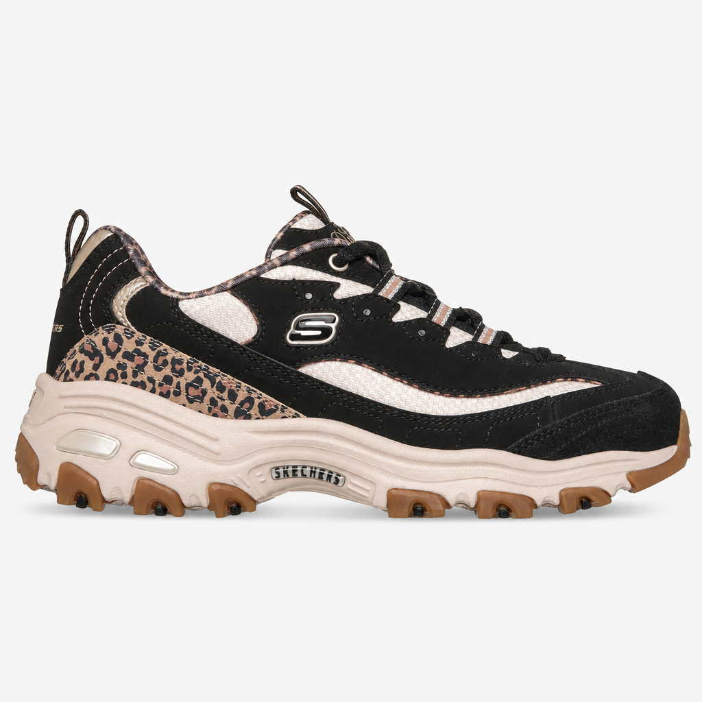 Skechers D'LITES - WILD CHARM Womens Casual Trainers Black