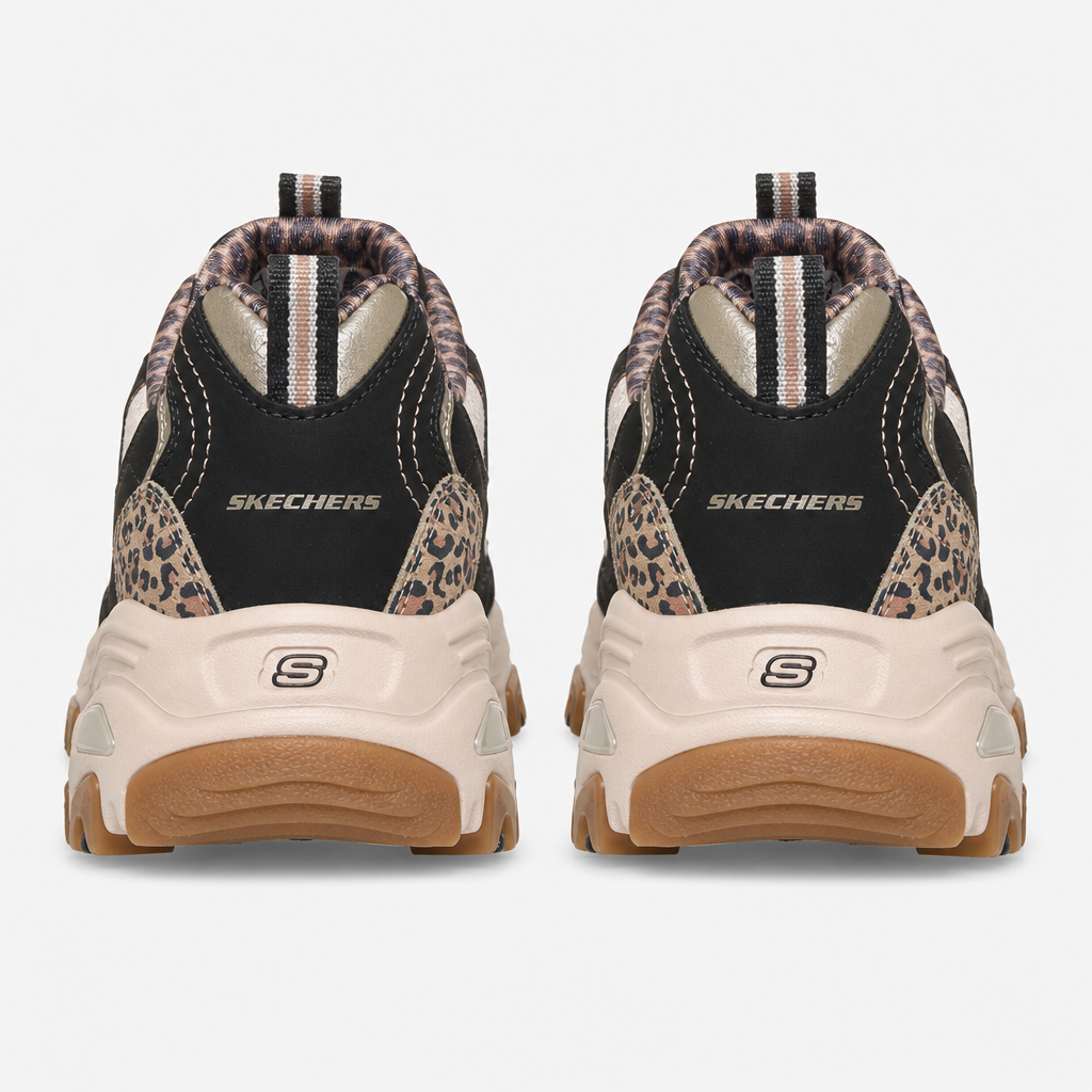 Skechers D'LITES - WILD CHARM Womens Casual Trainers Black