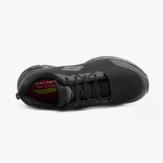 Skechers Work 108019EC Arch Fit SR Womens Slip Resistant Work Trainers Black