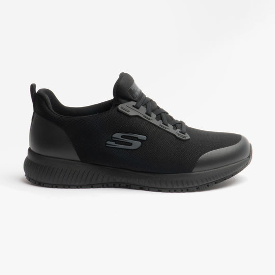 Skechers Work 77222EC Squad SR Womens Slip Resistant Work Trainers Black