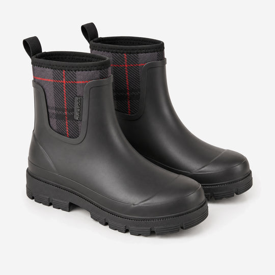 Mud Dogs BROOKE Womens Ankle Neoprene Wellies Black Check