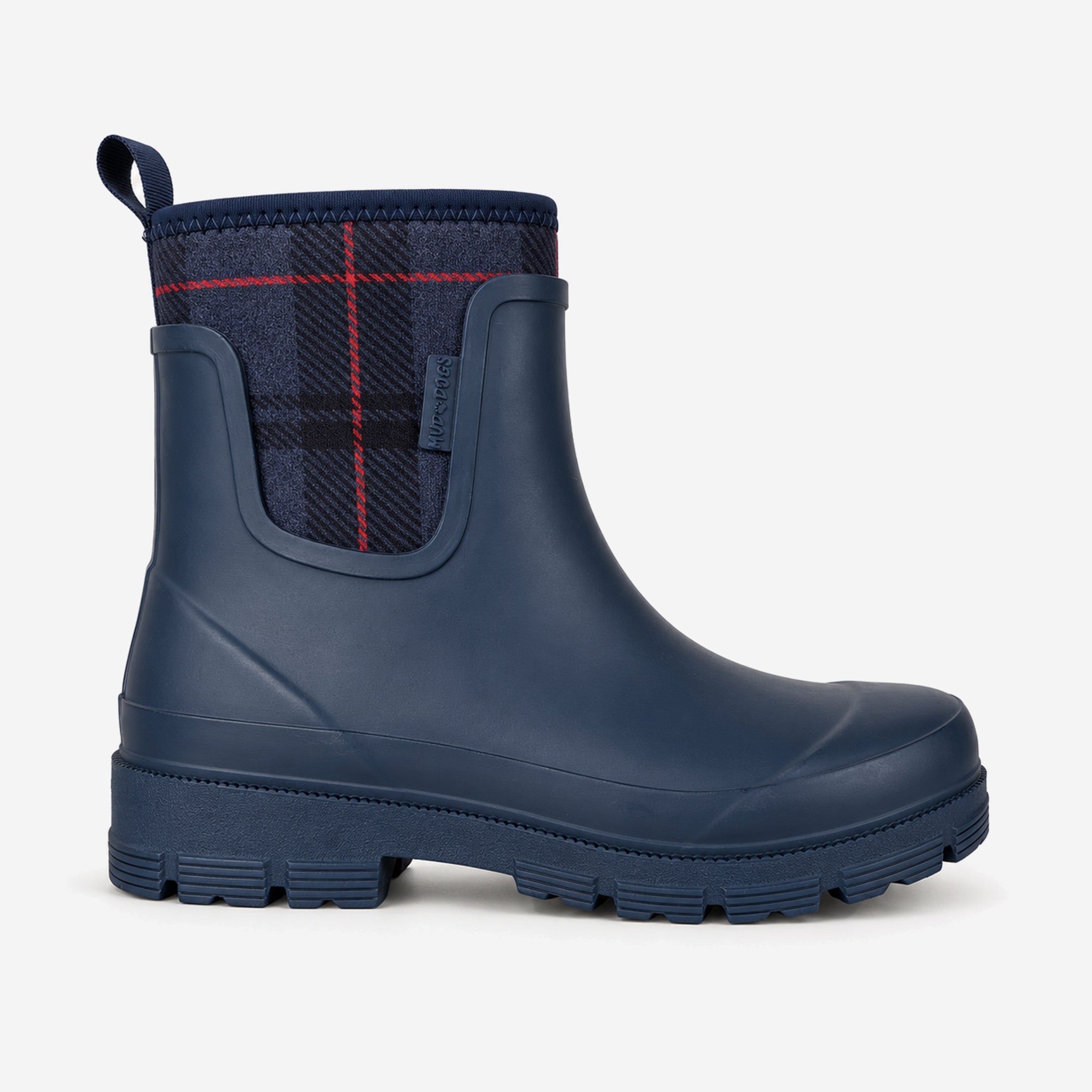Mud Dogs BROOKE Womens Ankle Neoprene Wellies Blue Check