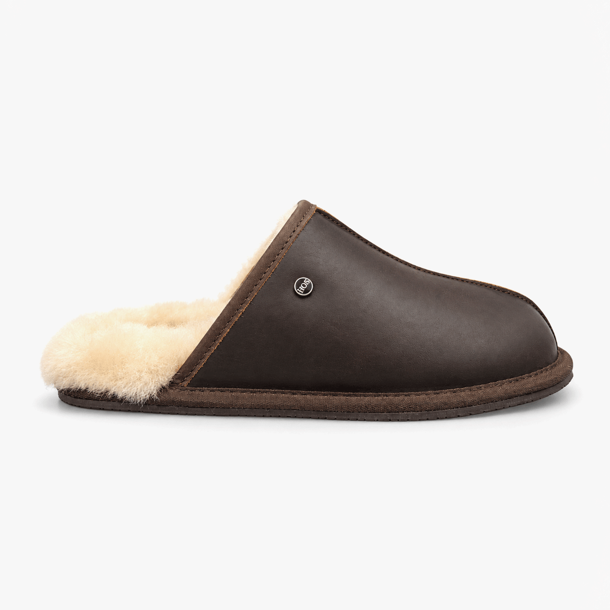 HOS Sheepskin EDWIN Mens Mules Brown
