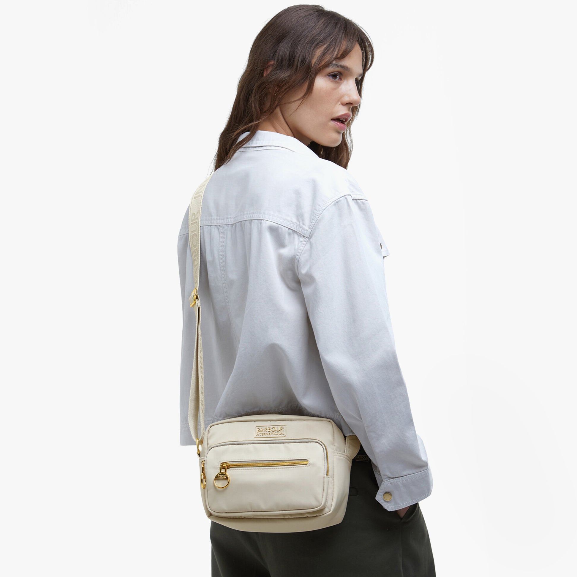 Barbour B.INTL QUALIFY Womens Crossbody Bag Light Pearl