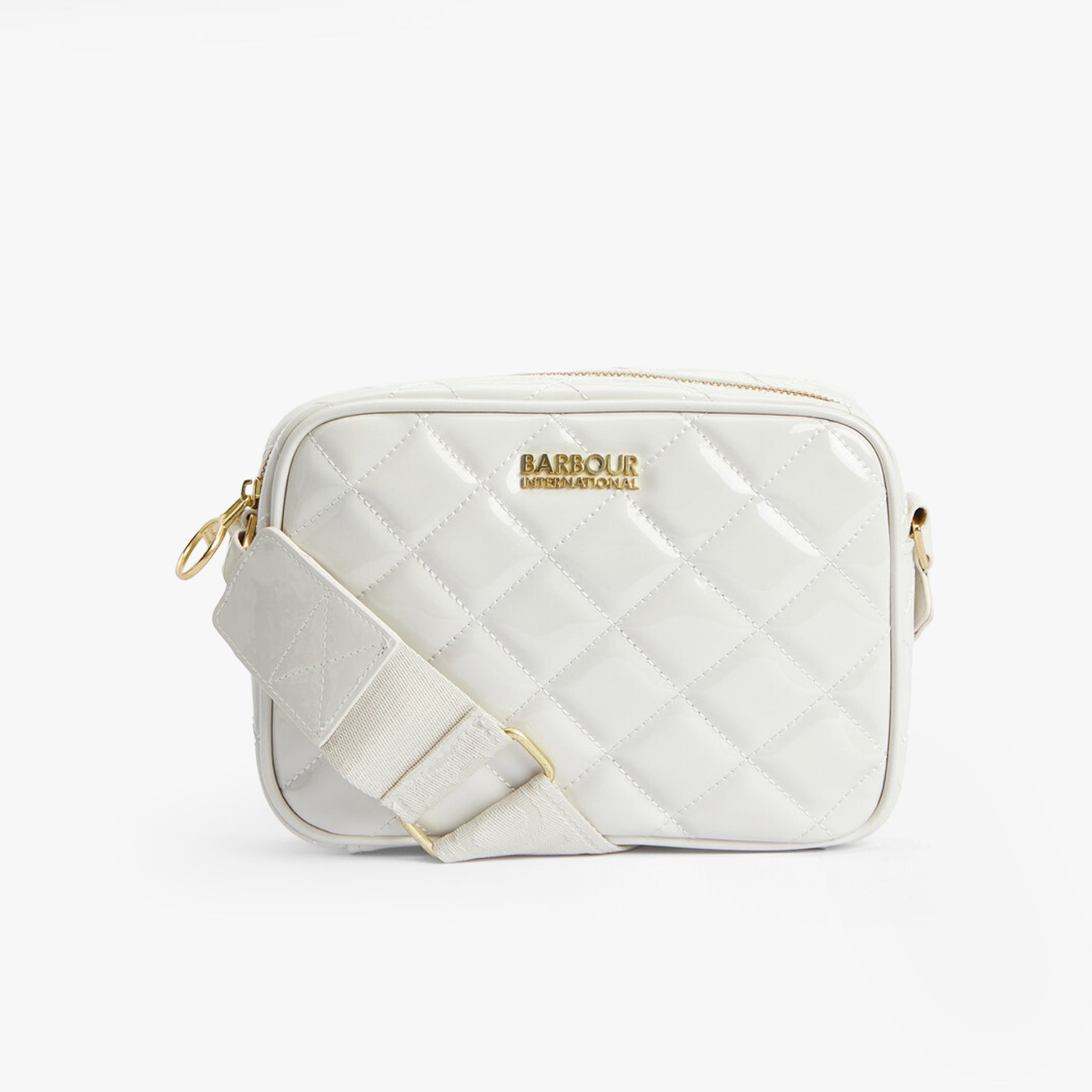 Barbour B.INTL QUILTED SLOANE Womens Crossbody Bag Gloss Silver Birch