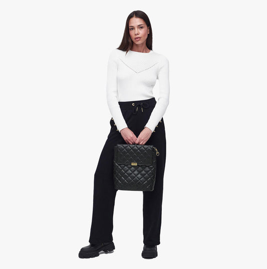 Barbour QUILTED HOXTON Womens Backpack Black