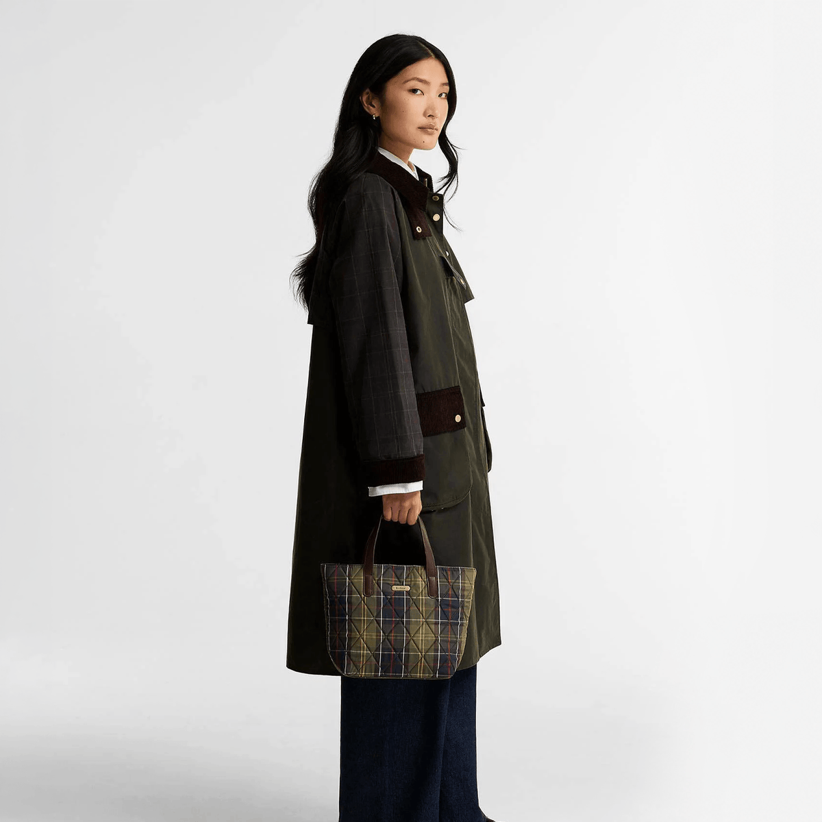 Barbour MINI QUILTED TOTE Womens Tote Bag Classic Tartan
