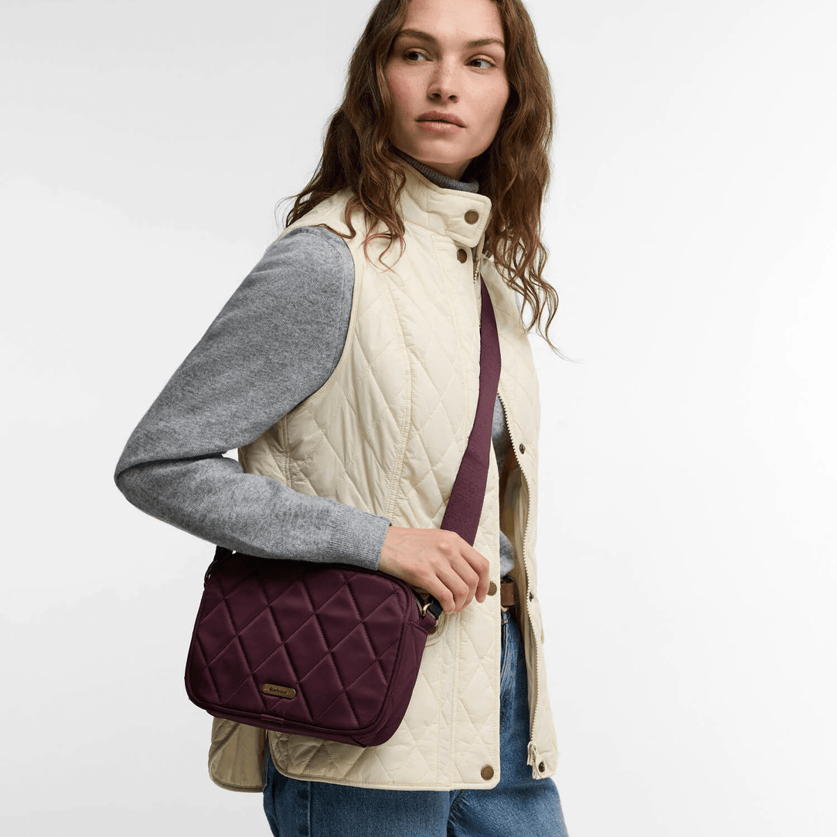 Barbour QUILTED CROSSBODY Womens Crossbody Bag Fig