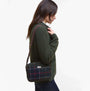 Barbour CULROSS Crossbody Bag Womens Classic Tartan side view worn by model in dark sweater