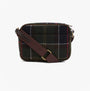 Barbour CULROSS Crossbody Bag Womens Classic Tartan side view, showing zip closure and adjustable strap.