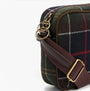 Barbour CULROSS Crossbody Bag Womens Classic Tartan side view showing strap and zipper detail.