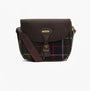 Barbour CROMARTY Crossbody Bag Womens Classic Tartan front view, showcasing classic tartan design with button closure.