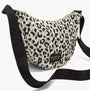 Barbour BOULEVARD Sling Bag Womens Jasmine Leopard side view with leopard print design and black strap.