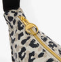 Barbour BOULEVARD Sling Bag Womens Jasmine Leopard detail view showcasing zip closure and leopard print design.