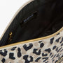 Barbour BOULEVARD Sling Bag Womens Jasmine Leopard interior view with zipper and lining details.
