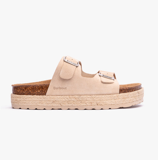 Barbour SANDGATE Womens Sandals Parchment Suede