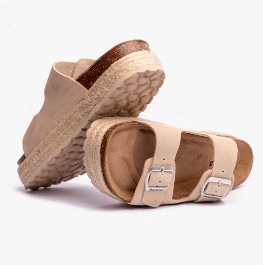 Barbour SANDGATE Womens Sandals Parchment Suede