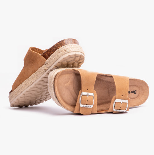 Barbour SANDGATE Womens Sandals Tan Suede