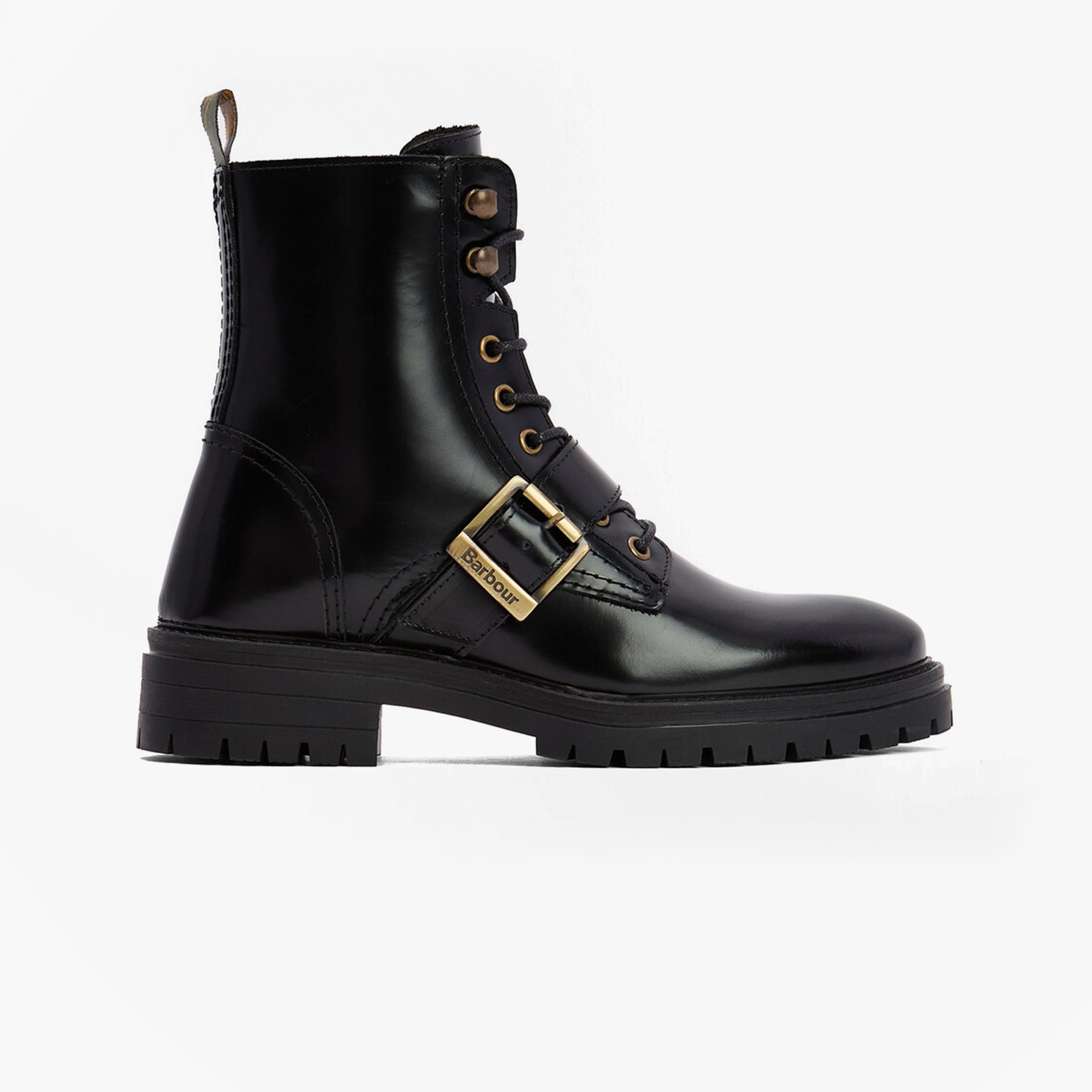 Barbour OUSEBURNE Womens Lace Up Boots Black Glace