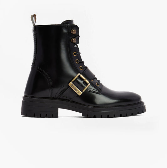 Barbour OUSEBURNE Womens Lace Up Boots Black Glace