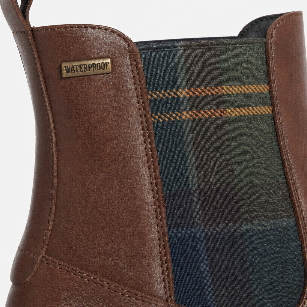 Barbour AMBERLEY Womens Chelsea Boots Dark Tan Leather
