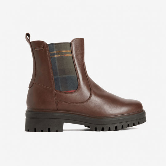 Barbour AMBERLEY Womens Chelsea Boots Dark Tan Leather