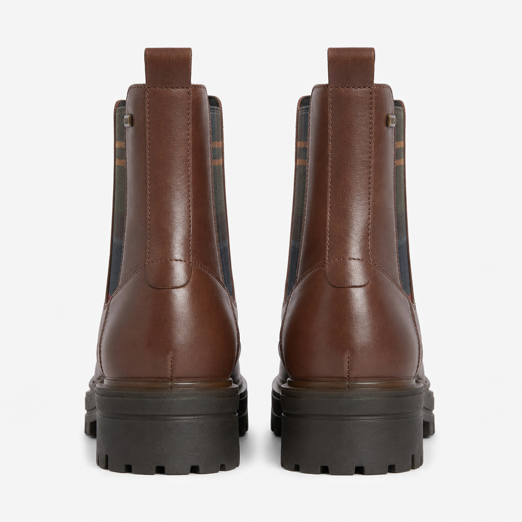 Barbour AMBERLEY Womens Chelsea Boots Dark Tan Leather