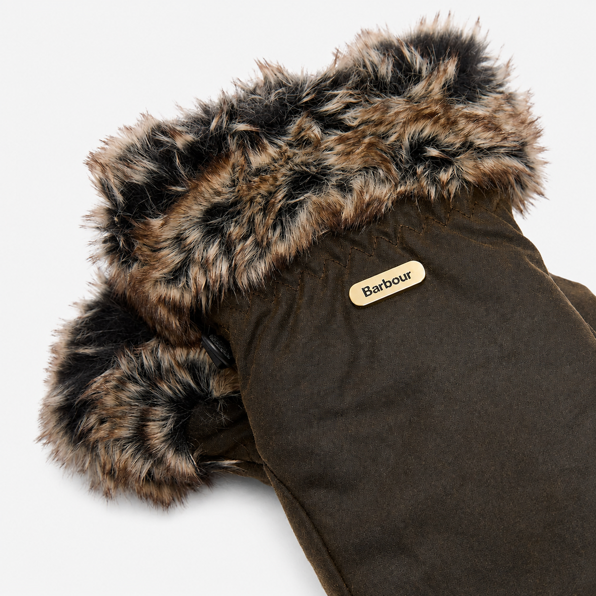 Barbour FUR TRIM Womens Gloves Olive