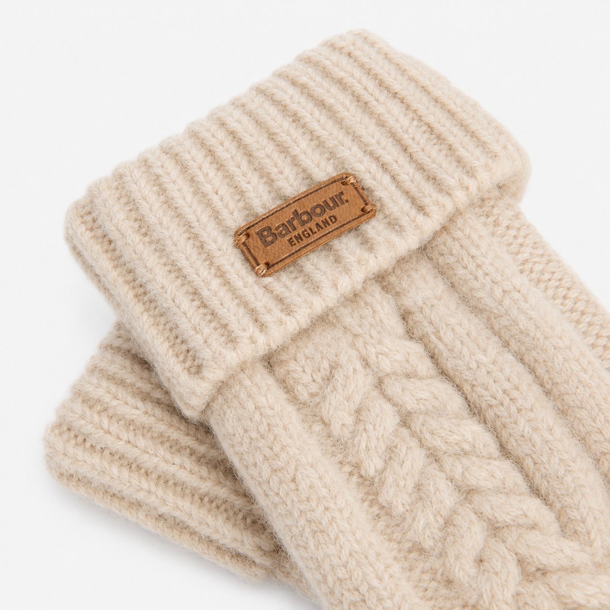 Barbour ELSDON KNITTED Womens Mittens Eggshell