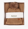 Barbour SALTBURN BEANIE & SCARF Womens Gift Set Mink