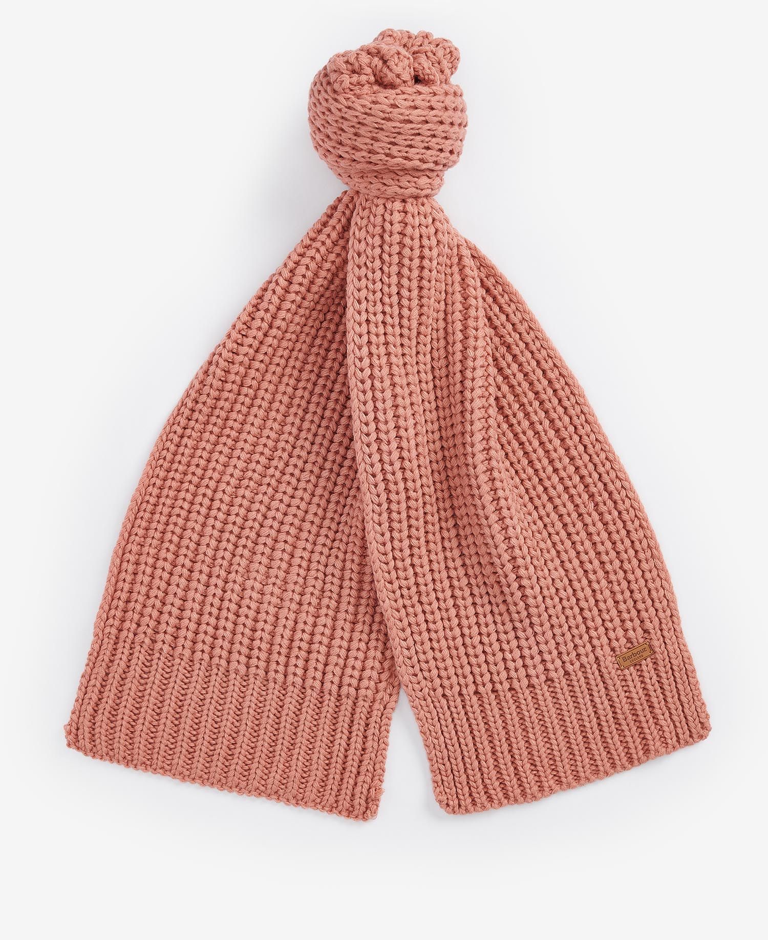 Barbour SALTBURN BEANIE & SCARF Gift Set Womens Pink Rust